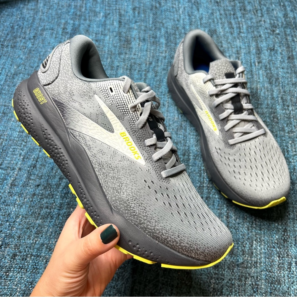 Brooks Ghost 16 Running Shoes in Primer Grey Lime Men's Size 8.5 D Sneakers